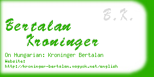 bertalan kroninger business card
